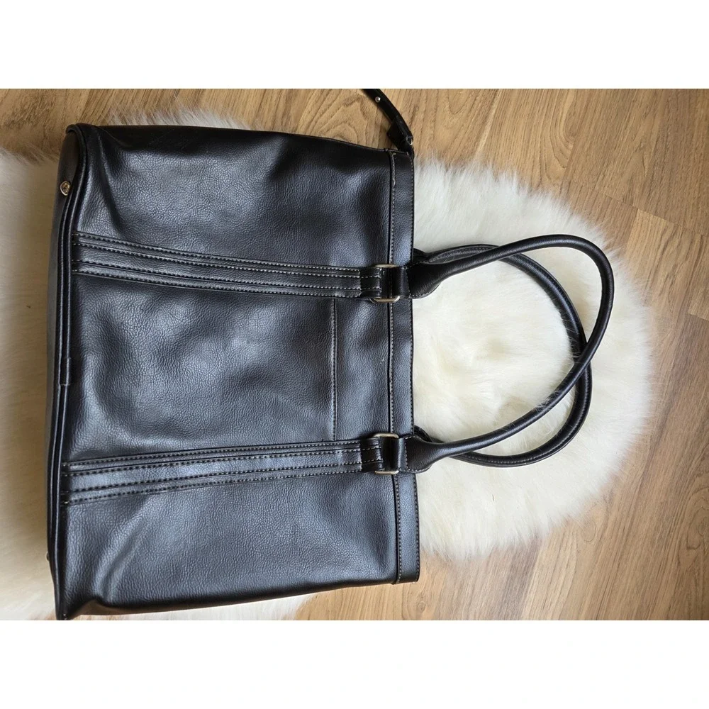 Franklin Covey Shoulder Bag Black Large Tote Professional Laptop Bag